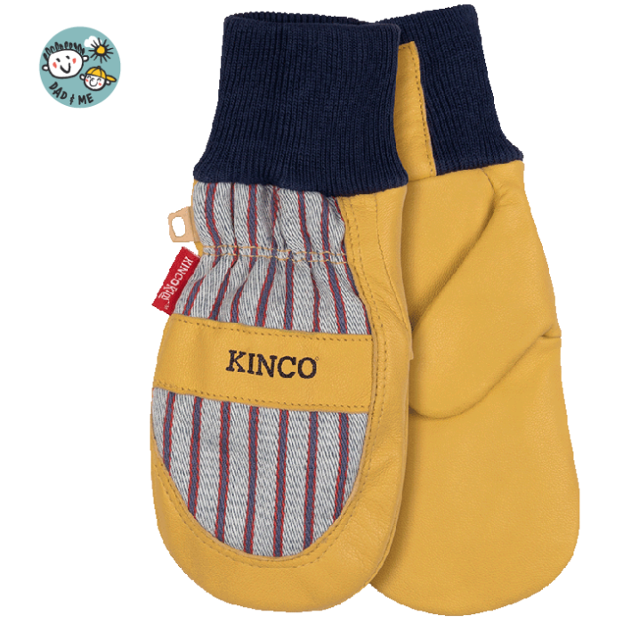 Kinco Kid's Lined Grain Leather Palm Mitt With Knit Wrist