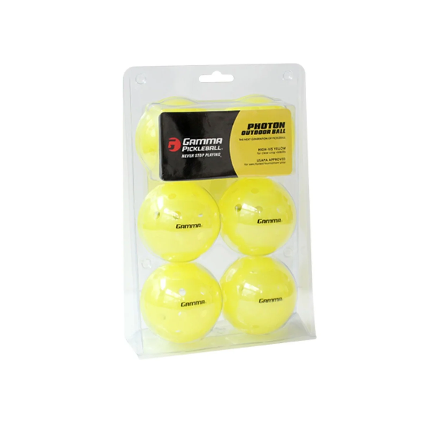 Gamma Photon Outdoor Pickleballs - 6 Pack